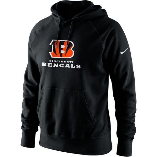 Men's Cincinnati Bengals Nike Black Lockup Pullover Hoodie - Click Image to Close